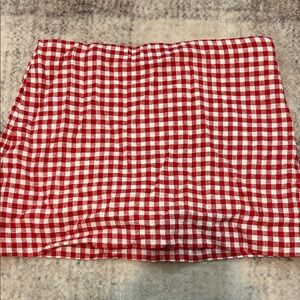 Abercrombie & Fitch Red and White Gingham Mini Skirt
